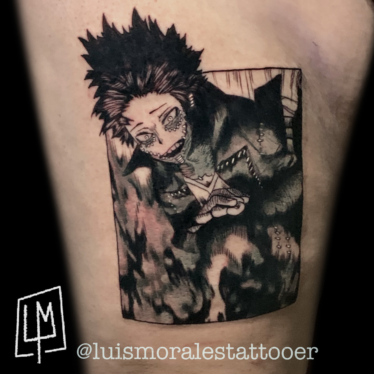 Anime, Black and Gray, Illustrative tattoo by